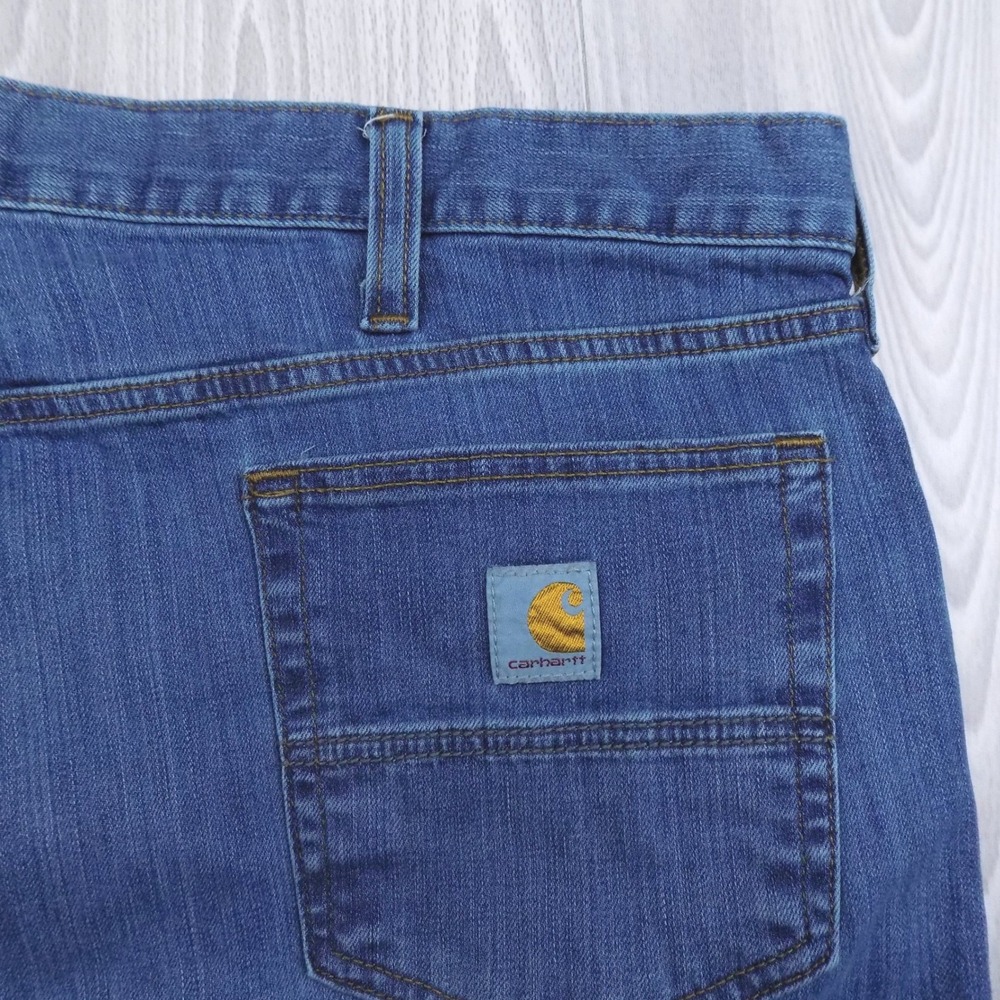 Carhartt Rugged Flex Jeans Mens 42x30 Blue Relaxed Fit Workwear OutdoorEUC